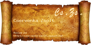 Cservenka Zsolt névjegykártya